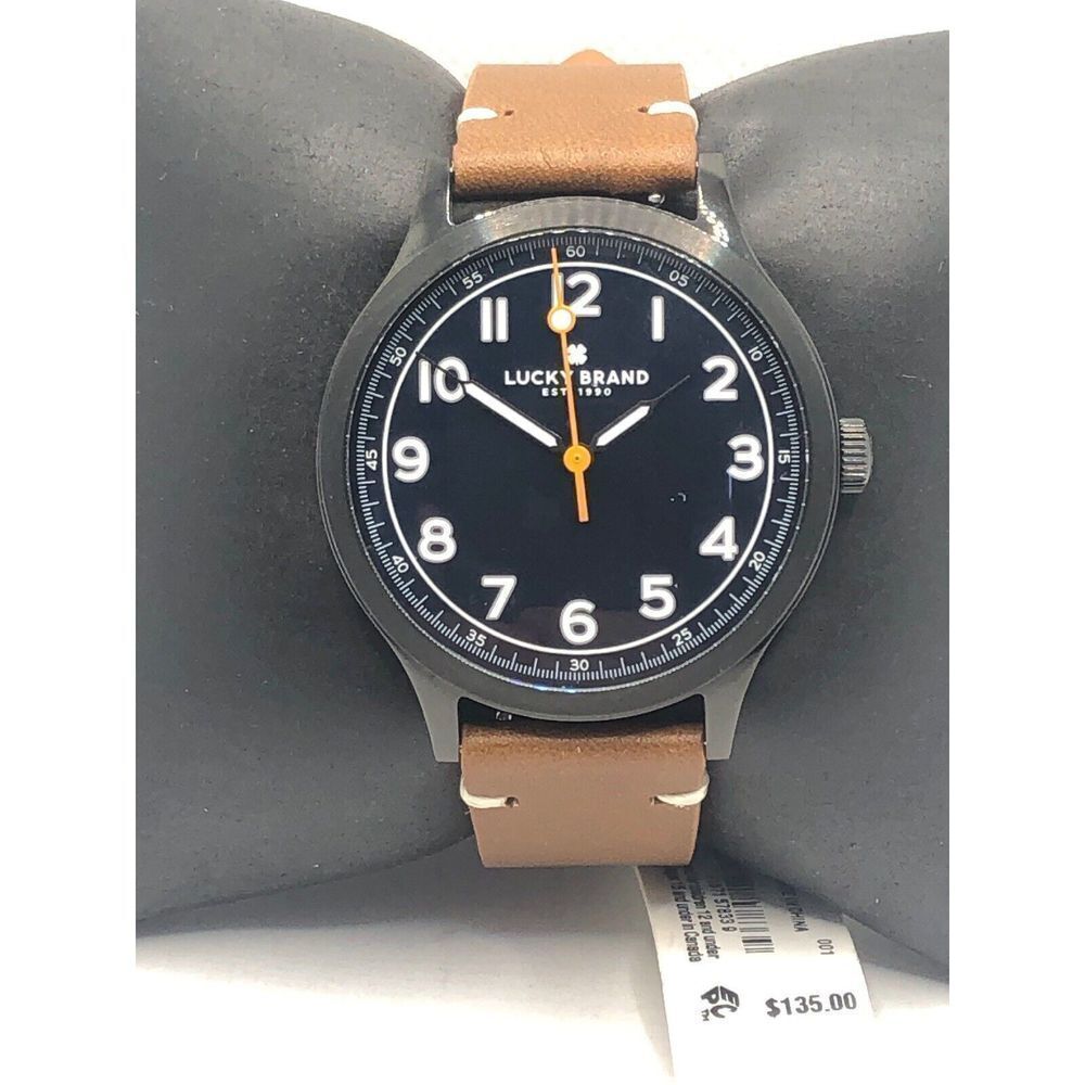 Lucky Brand LW00101 Women's Brown Leather Analog Black Dial Quartz Watch OP261